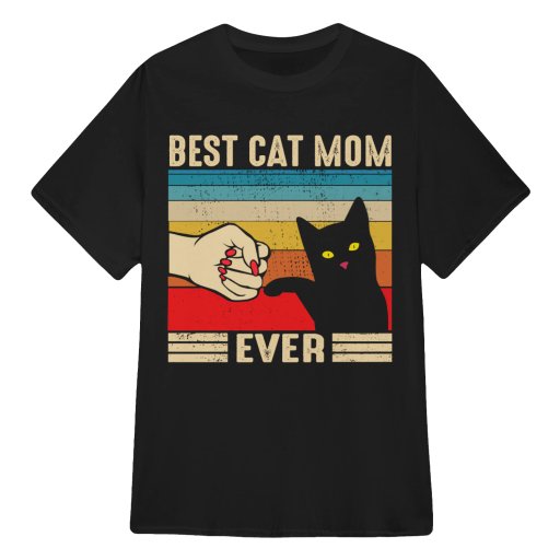 Best Cat Mom Ever Vintage Retro T-Shirt