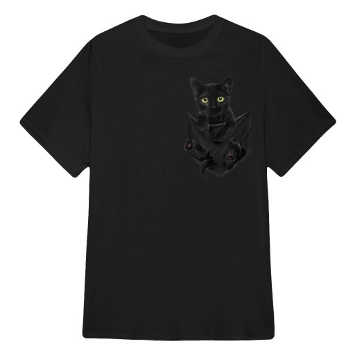 Black Cat Pocket T-Shirt