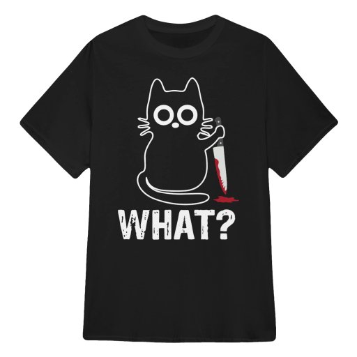 Funny Cat with knife-t-shirt